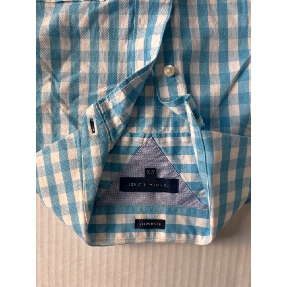 Tommy Hilfiger Button Down Shirt Gingham‎ Check Long Sleeve Regular Fit Size M - Picture 5 of 10